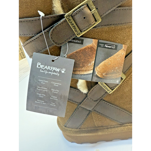 BearPaw Shelby 2012W Hickory II Women's Size 10 M Wool Sheep Skin New With Box - Picture 7 of 16